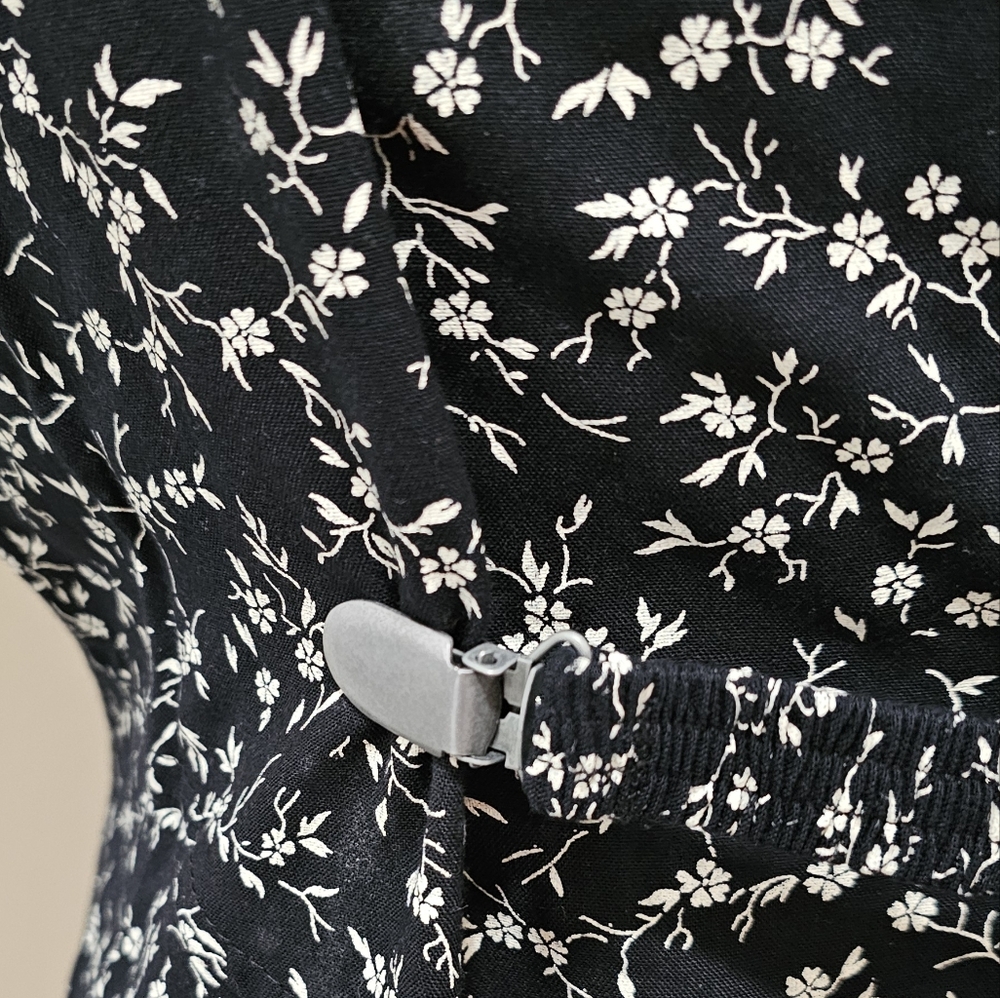 VINTAGE FLORAL  90'S DITSY BOHO  SHORT SLEEVE SCOOP NECK  MIDI/MAXI DRESS - Picture 8 of 15